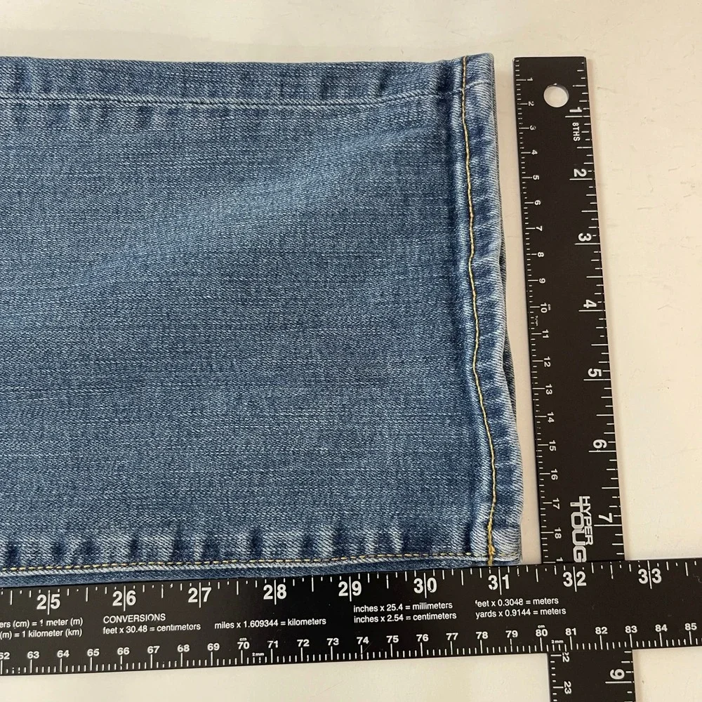 American Eagle Jeans Men 32x32 Blue Original Straight Medium Wash Whisker Grunge